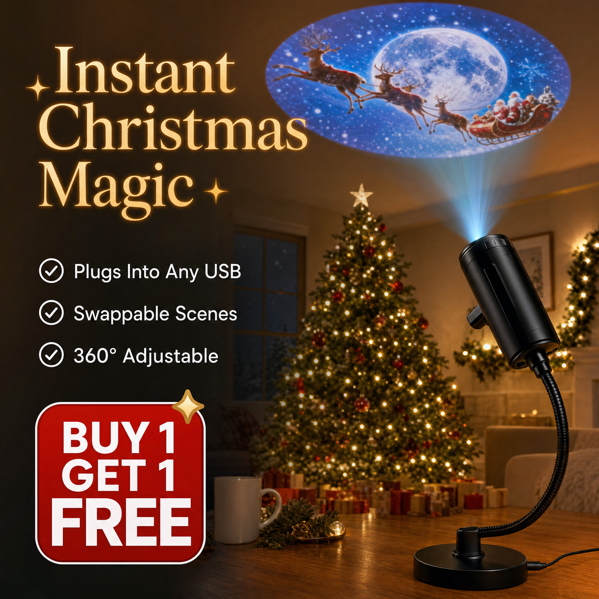 MerryCast™ - Christmas Projector Buy One Get One FREE